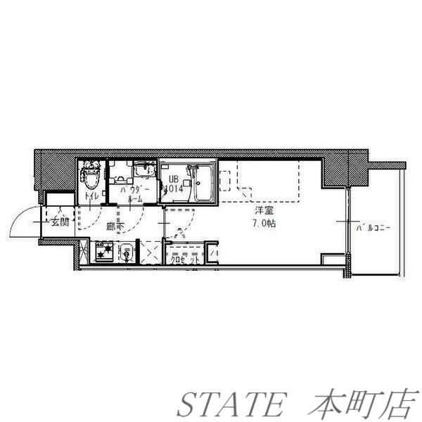 S-RESIDENCE堺筋本町DEUX(1K/10階)の間取り写真