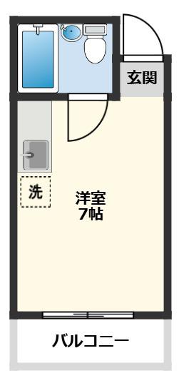 ウィンザー(ワンルーム/2階)の間取り写真