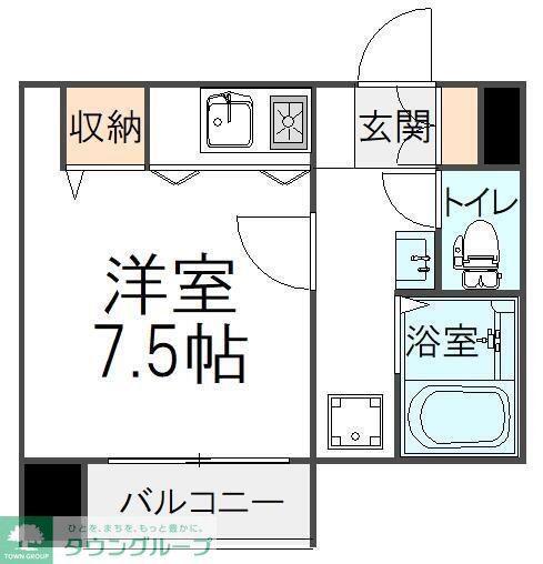 ヴランドール柏中央(ワンルーム/1階)の間取り写真
