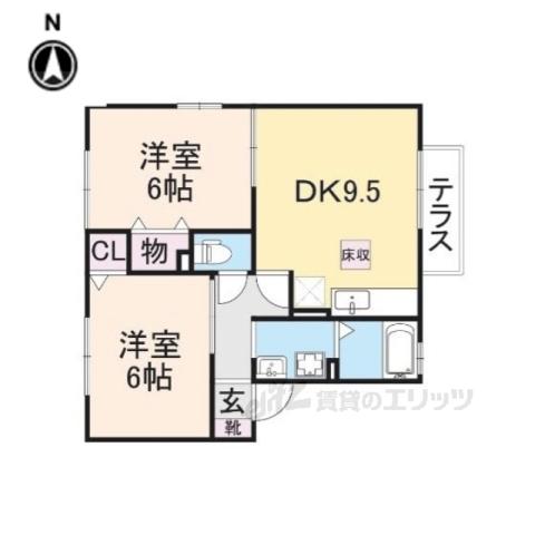 コンフォール立町 A棟(2DK/2階)の間取り写真