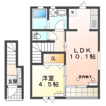 フルール(1LDK/2階)の間取り写真