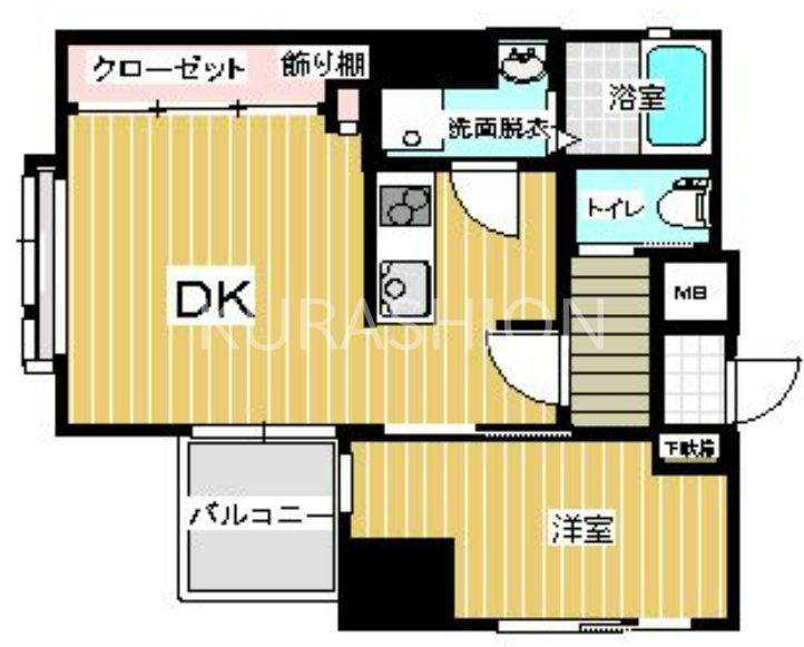 BLANC TOUR HAKATA(1DK/4階)の間取り写真