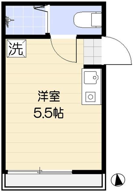 ファブール千川(ワンルーム/2階)の間取り写真