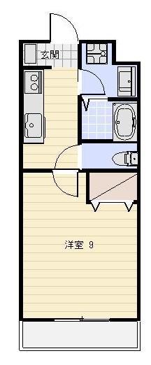 ミルフィーユII(1K/3階)の間取り写真