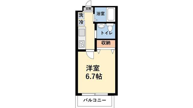 グリーンテラス相模大野(1K/1階)の間取り写真
