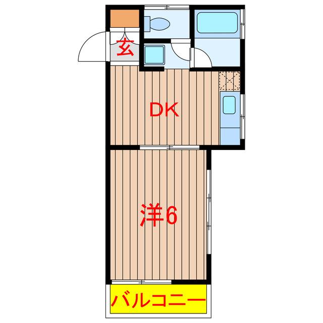 関川コーポ・アップル(1DK/2階)の間取り写真