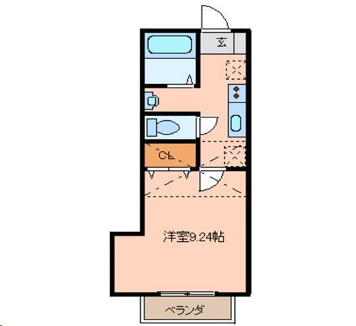 イーストキャッスル(1K/2階)の間取り写真