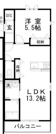 ALBAVIII(1LDK/1階)の間取り写真