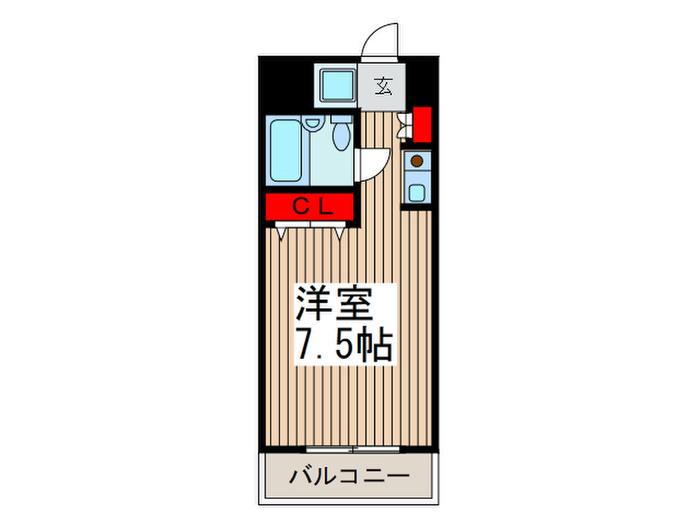 シャルマン高砂II(ワンルーム/5階)の間取り写真