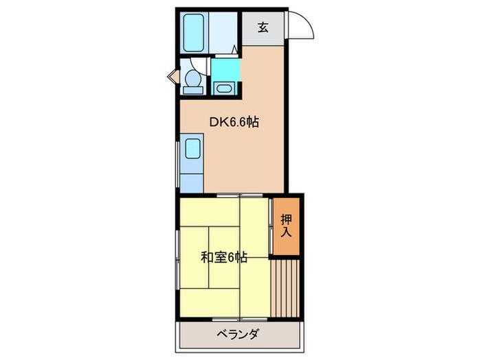 シティーパリス(1DK/3階)の間取り写真