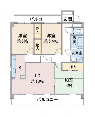 ソレイユ社ヶ丘(3LDK/3階)の間取り写真