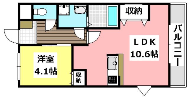 エトワール新在家(1LDK/5階)の間取り写真