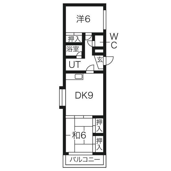 ヴォーネン南山鼻(2LDK/3階)の間取り写真