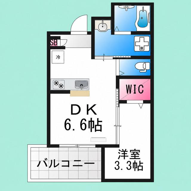 大浜北町シーエム・シス(1DK/3階)の間取り写真