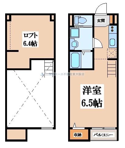 ドリームスクエアII(1K/1階)の間取り写真