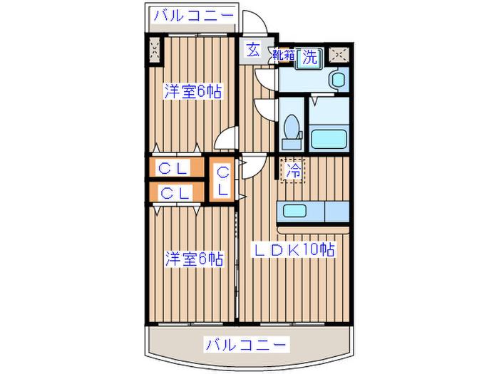 MSALA(2LDK/3階)の間取り写真