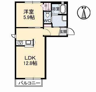 サンテファミレ(1LDK/2階)の間取り写真