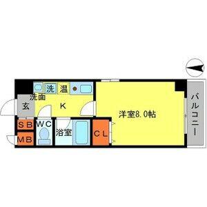 SERENITE-04(1DK/8階)の間取り写真