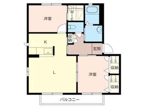 グランシード大間C棟(2LDK/1階)の間取り写真