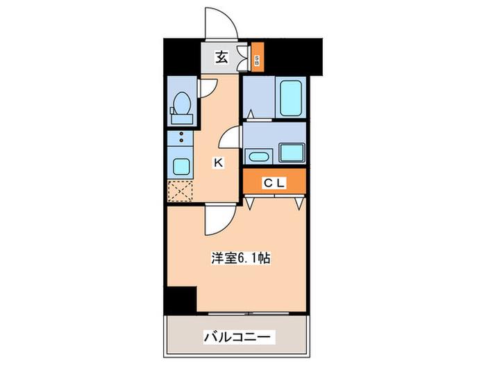 ルミエール帝塚山西(1K/7階)の間取り写真