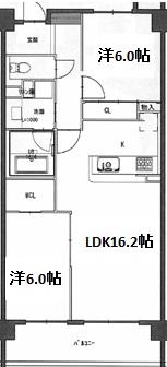ラフェリオ亀の井(2LDK/4階)の間取り写真