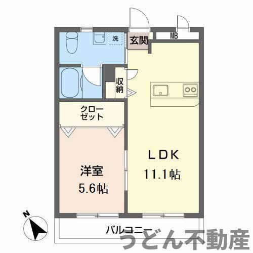 カーサウィル(1LDK/1階)の間取り写真