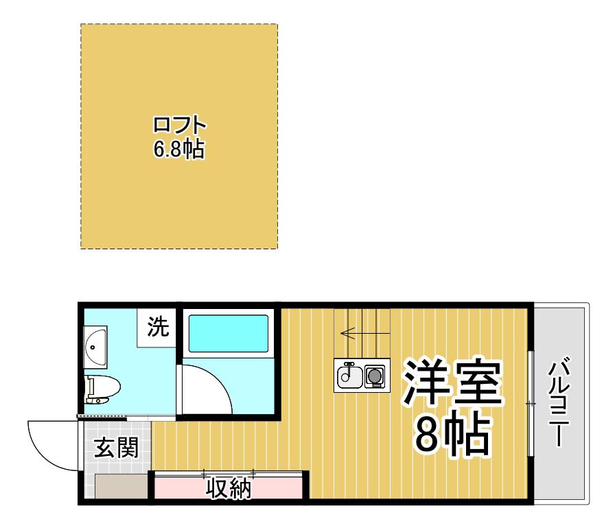 C4 KOSHIEN イースト(ワンルーム/3階)の間取り写真