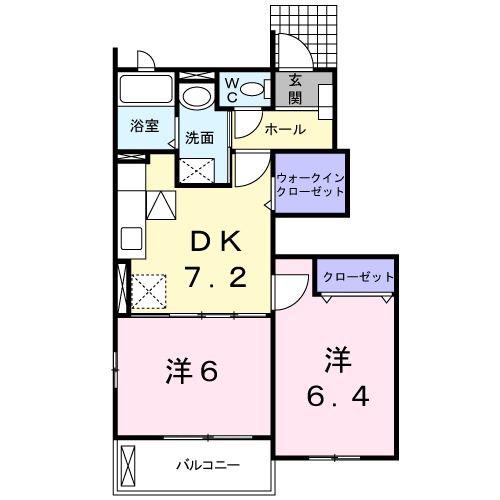 レフィナード・パティオA(2DK/1階)の間取り写真