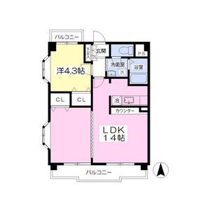 ロイヤルパレス駅西(1LDK/5階)の間取り写真