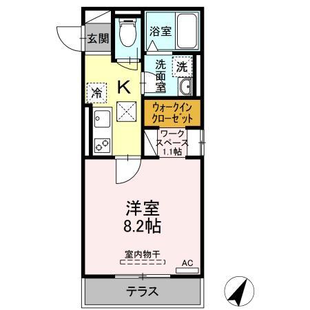 ぴりか/ひより ひより(1K/3階)の間取り写真