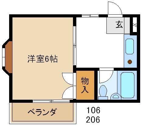 コーポサンライズ(1K/1階)の間取り写真