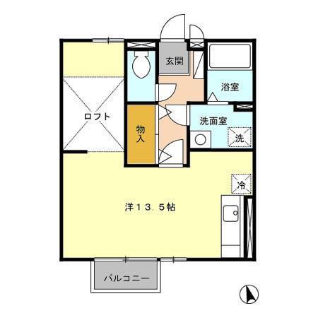 セジュール石堂(ワンルーム/2階)の間取り写真