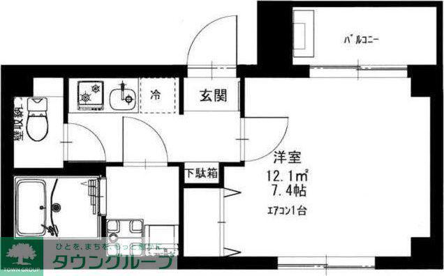 B CASA TAK綾瀬(1K/2階)の間取り写真