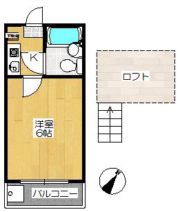 ジュネパレス北習志野第8(1K/1階)の間取り写真