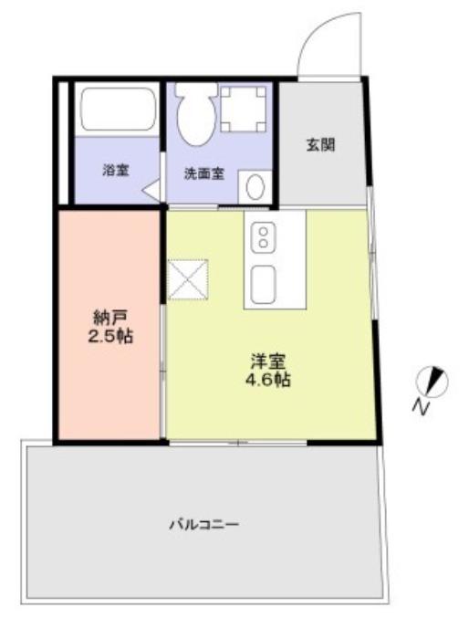成田東3丁目M(1DK/4階)の間取り写真
