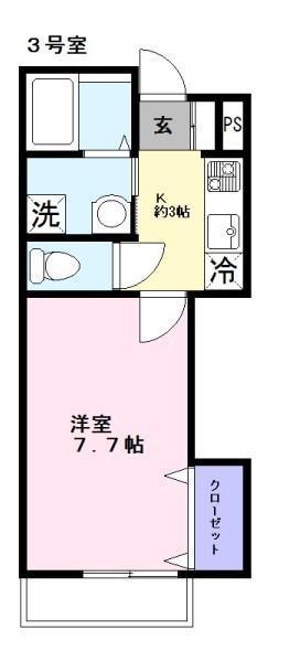 チェーロ(1K/2階)の間取り写真