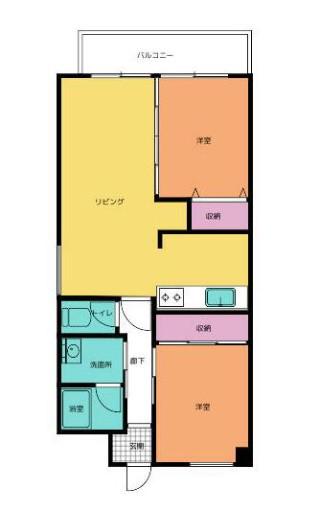 ヴェルメゾン浜松(2LDK/9階)の間取り写真