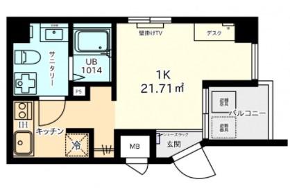 エクセル横川(ワンルーム/7階)の間取り写真