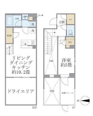LA PERLA JIYUGAOKALL(1LDK/B1階)の間取り写真