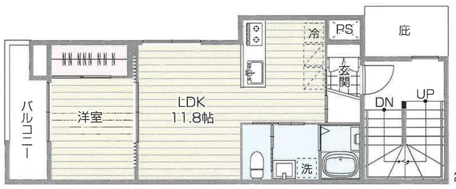 ALIVIO鷺宮(1LDK/2階)の間取り写真