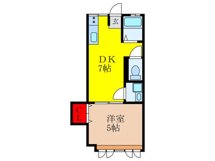 メゾン五月丘(1DK/3階)の間取り写真