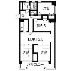 ふぁみーゆ月見坂(4LDK/5階)の間取り写真