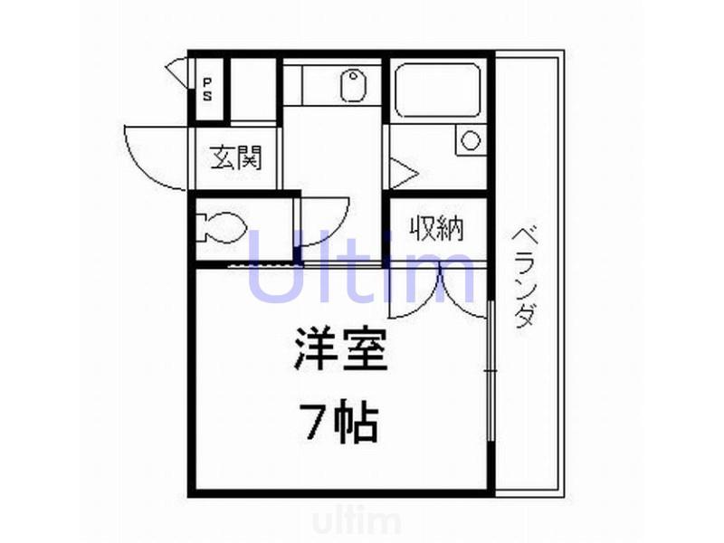 ハイム桃山(1K/3階)の間取り写真