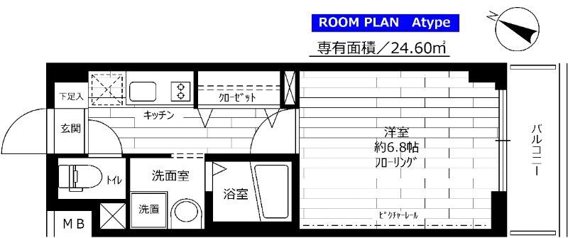 ラ・シード日吉(1K/2階)の間取り写真