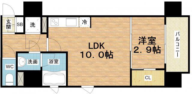 シーズンフラッツ阿波座(1LDK/8階)の間取り写真