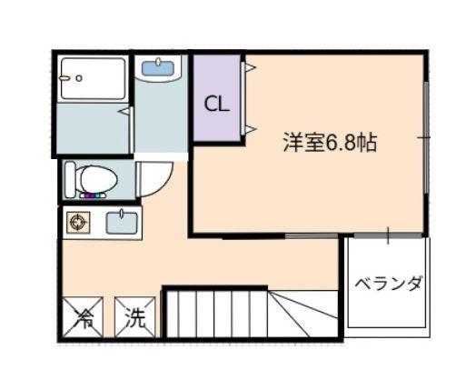 RELUXIA 北棟(1K/2階)の間取り写真