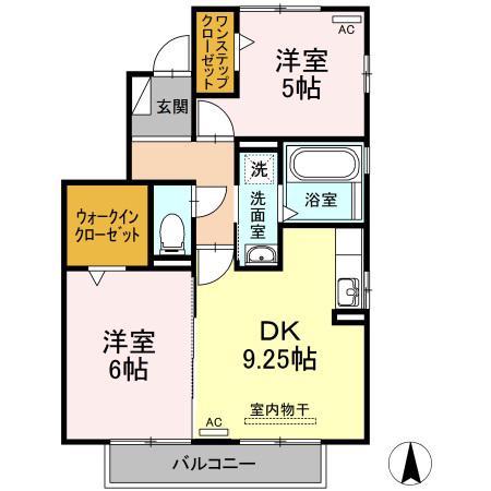 カーサなかやしき(2LDK/2階)の間取り写真