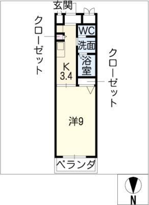 アネックス高蔵(1K/4階)の間取り写真