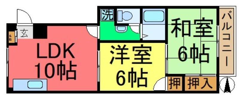 第3ハイツカトレア(2LDK/1階)の間取り写真