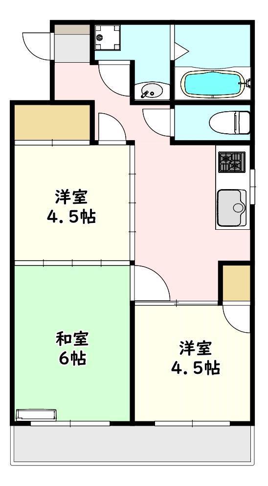 サンハイムつくば(3DK/3階)の間取り写真